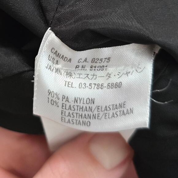 Escada Black Nylon Zip Up French Collar Jacket Size 38 Medium 8 - Picture 6 of 8